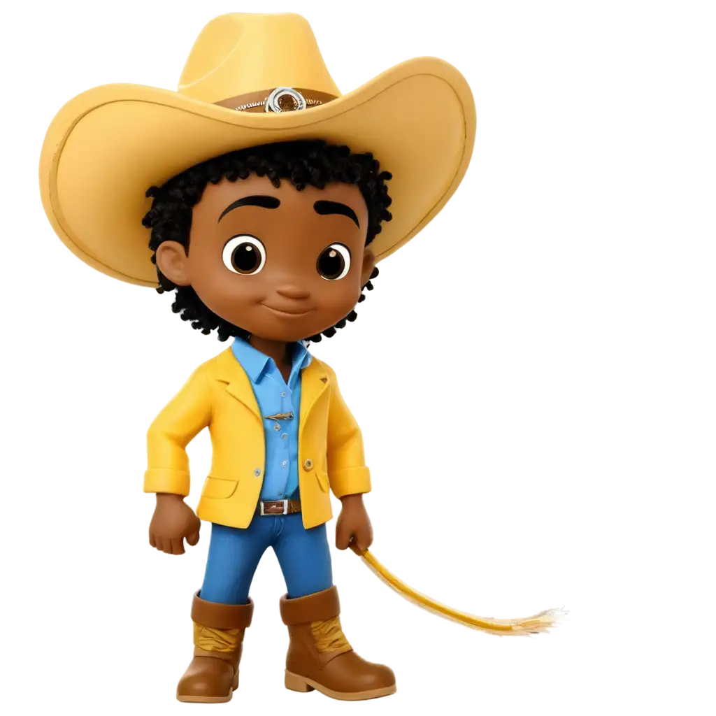 African-Boy-in-Cowboy-Clothing-PNG-Turma-da-Monica-Style-with-Yellow-and-Blue-Colors