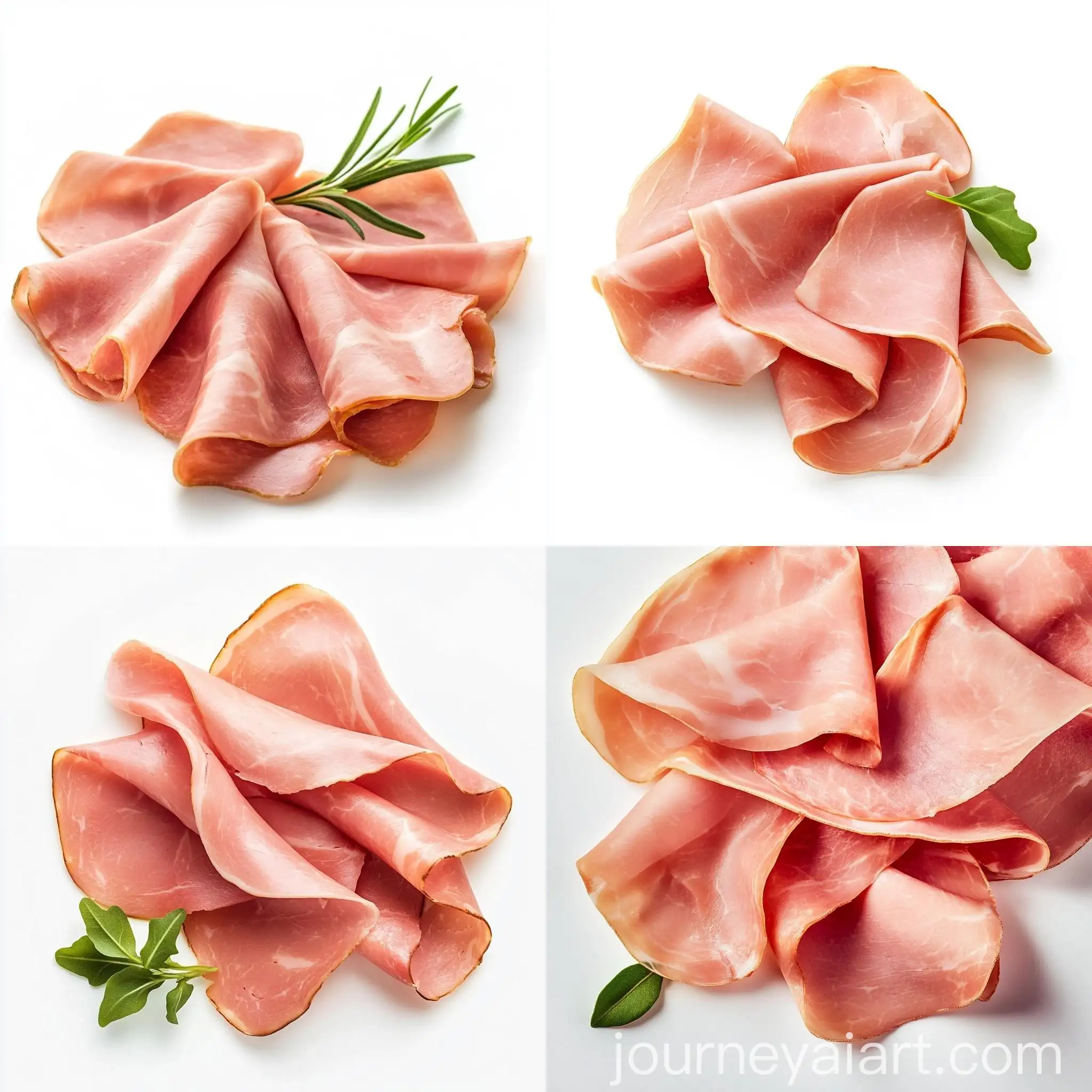 Delicious-Slices-of-Ham-on-White-Background