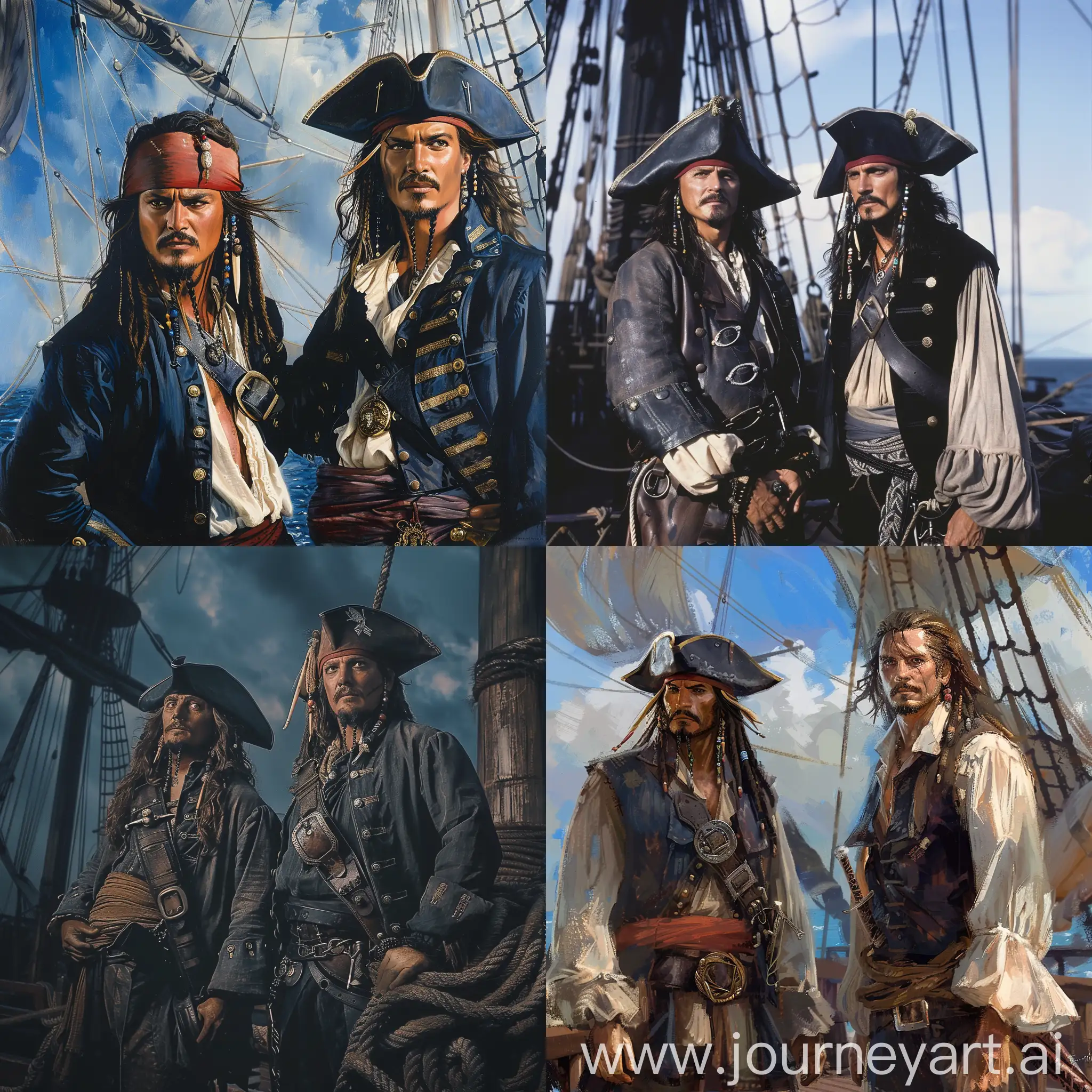 Captain-Jack-Sparrow-and-Hans-Landa-on-The-Black-Pearl