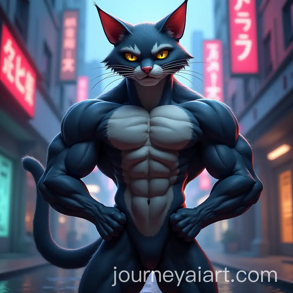 Muscular-Anthropomorphic-Cat-in-Futuristic-Cyberpunk-City
