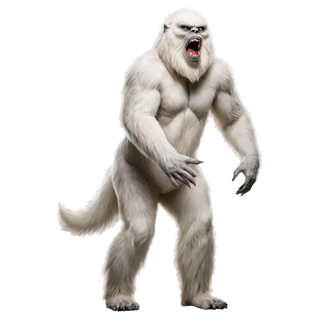 Aggressive-Yeti-PNG-Image-Powerful-Creature-Staring-Right-for-Digital-Art-and-Design