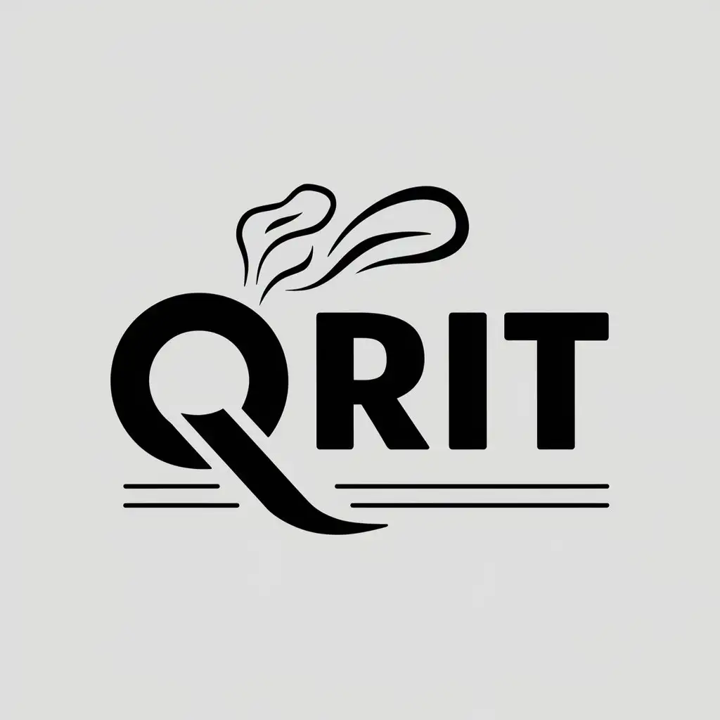 a vector logo design,with the text "Qrit", main symbol:Smoke,Moderate,clear background