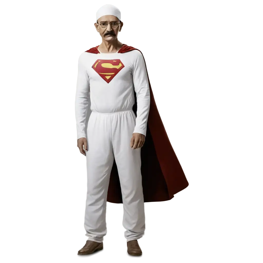 PNG-Image-Mahatma-Gandhi-in-Superman-Suit-Confronts-British-Army