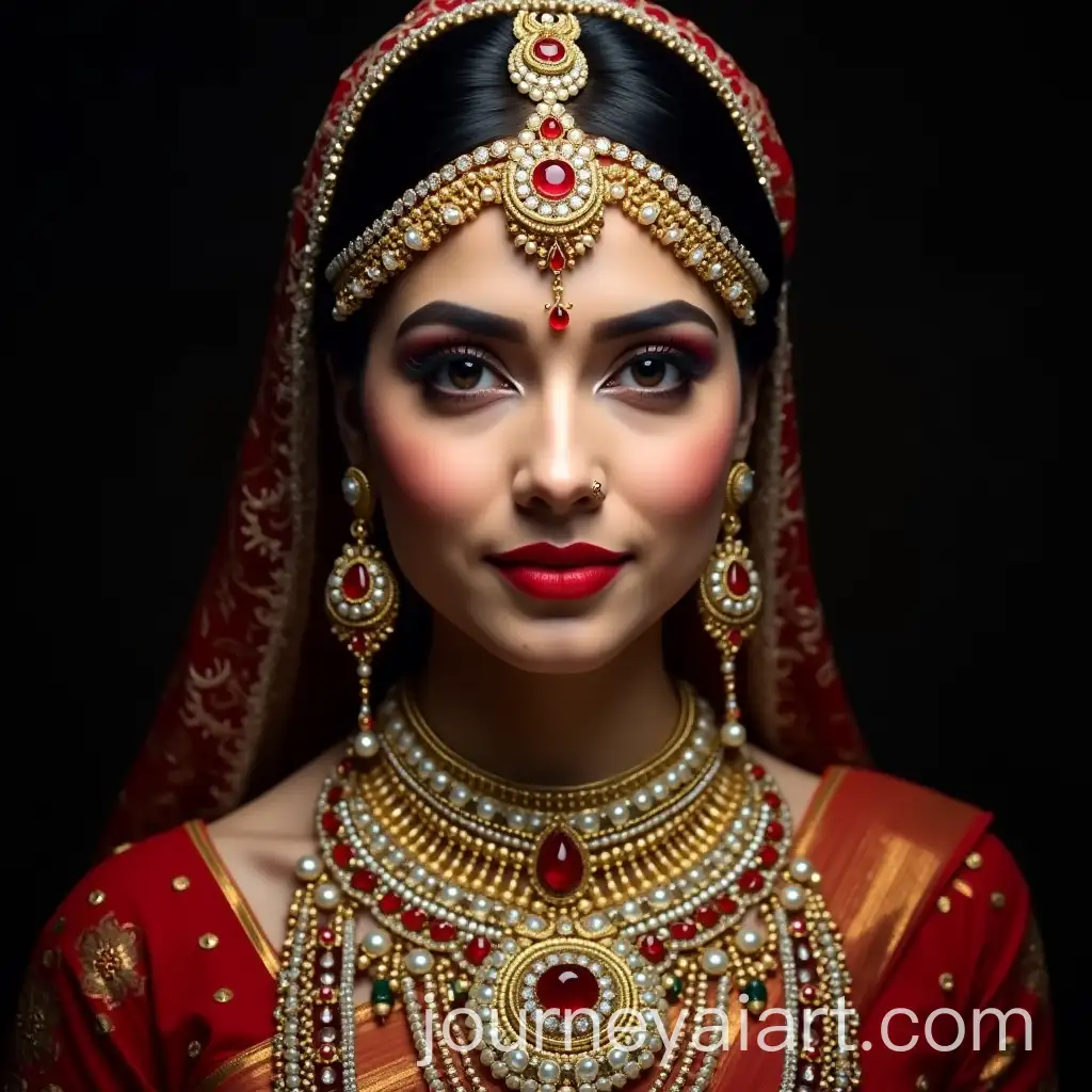 South-Asian-Woman-Adorned-with-Elaborate-Jewelry-in-Regal-Portrait