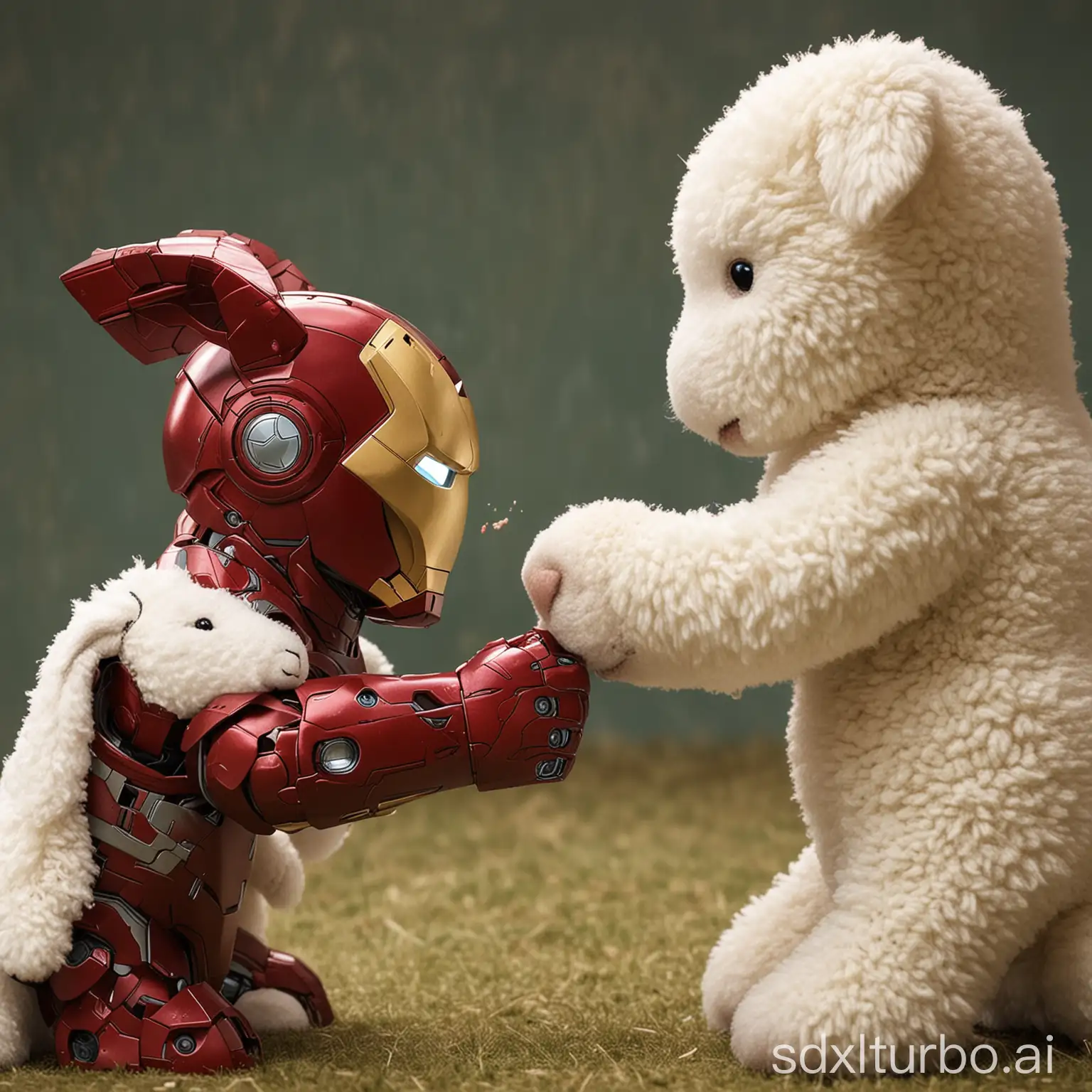 Iron Man punching on Lamby's face