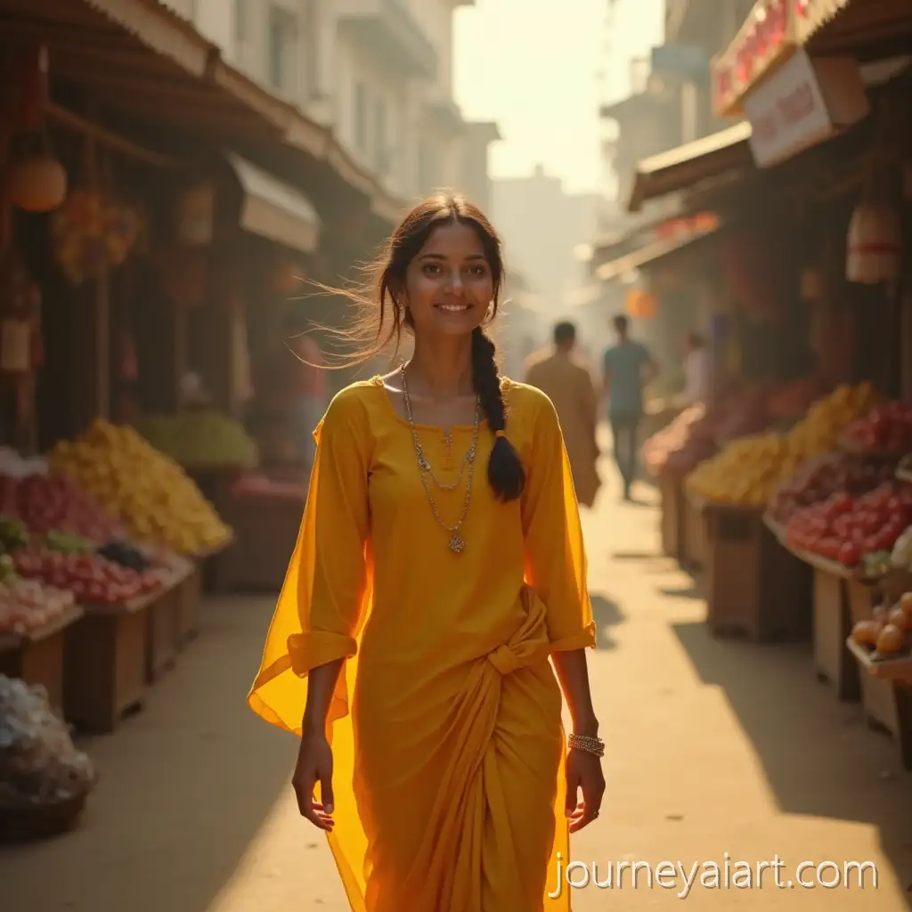 Young-Woman-Walking-Through-a-Vibrant-MorningMorning-Market-Stroll-Market-in-Soft-Sunlight