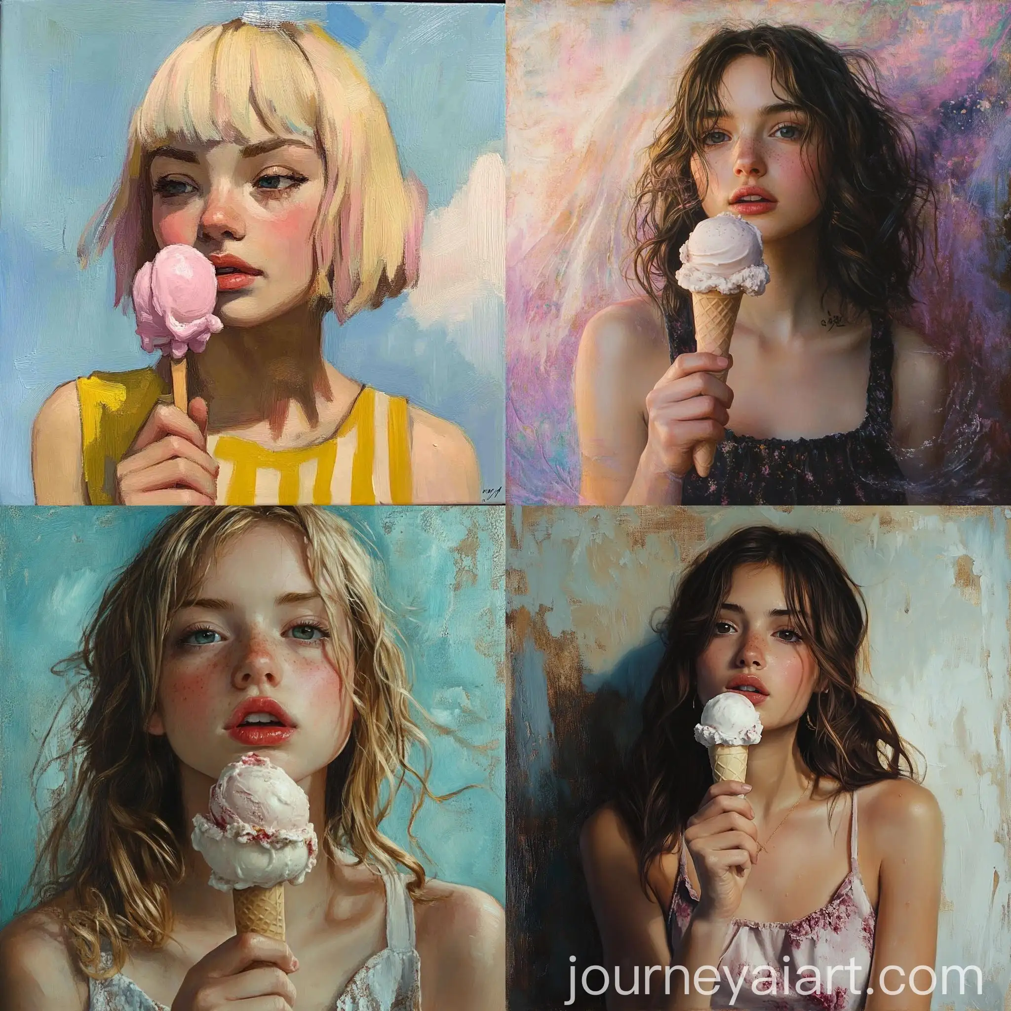 Girl-Enjoying-Ice-Cream-Outdoors-on-a-Sunny-Day