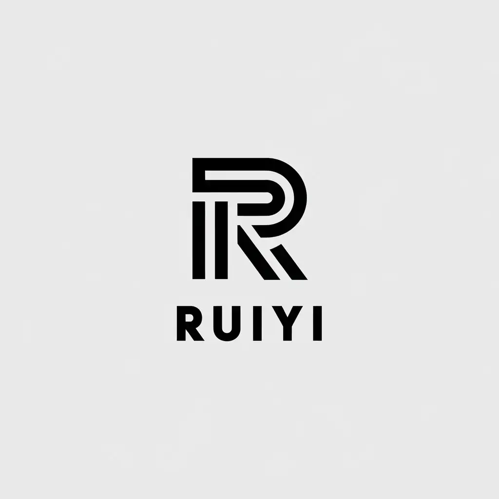 a vector logo design,with the text "RUIYI", main symbol:R,Minimalistic,be used in advertisement industry,clear background