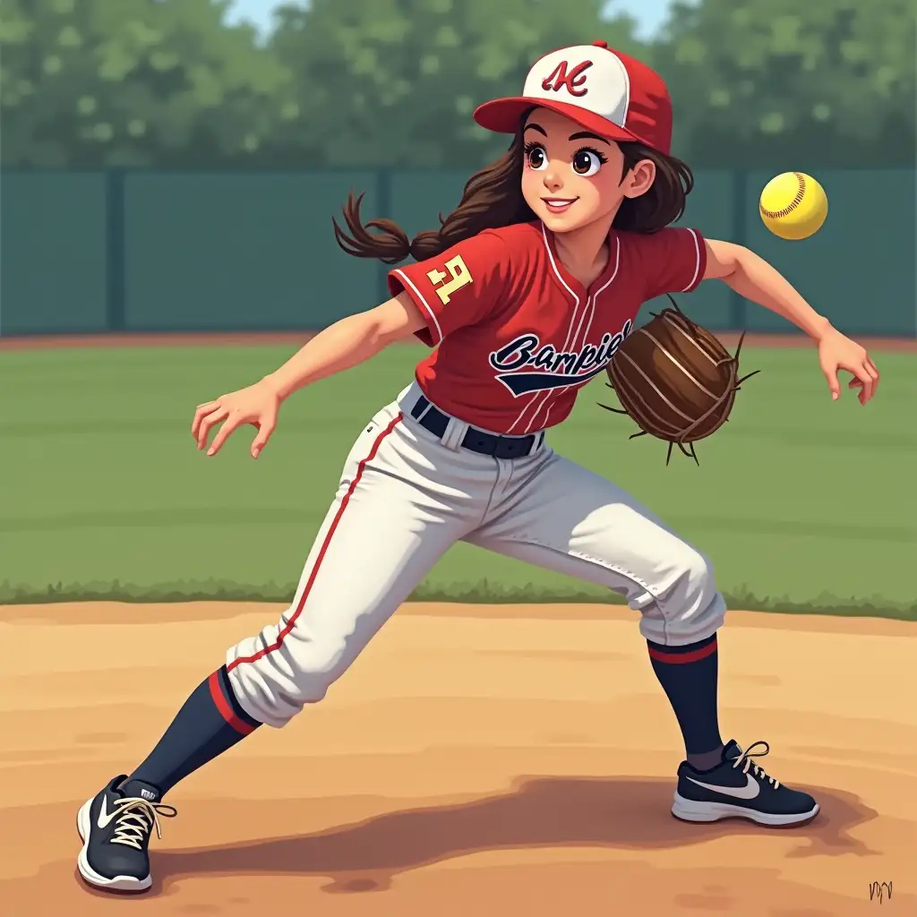 Image me as a softball player