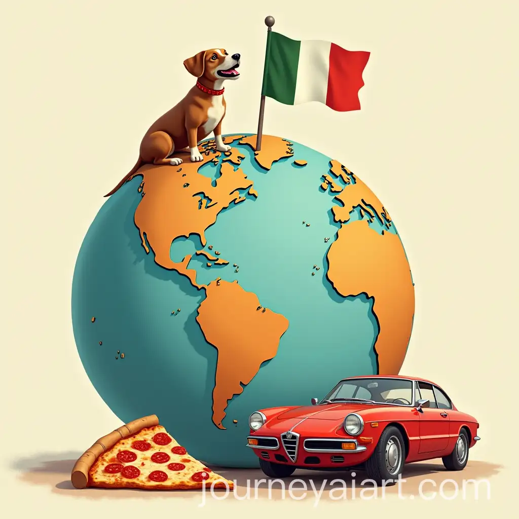 Global-Themes-Dog-Italian-Flag-Pizza-and-Alpha-Romeo-Car