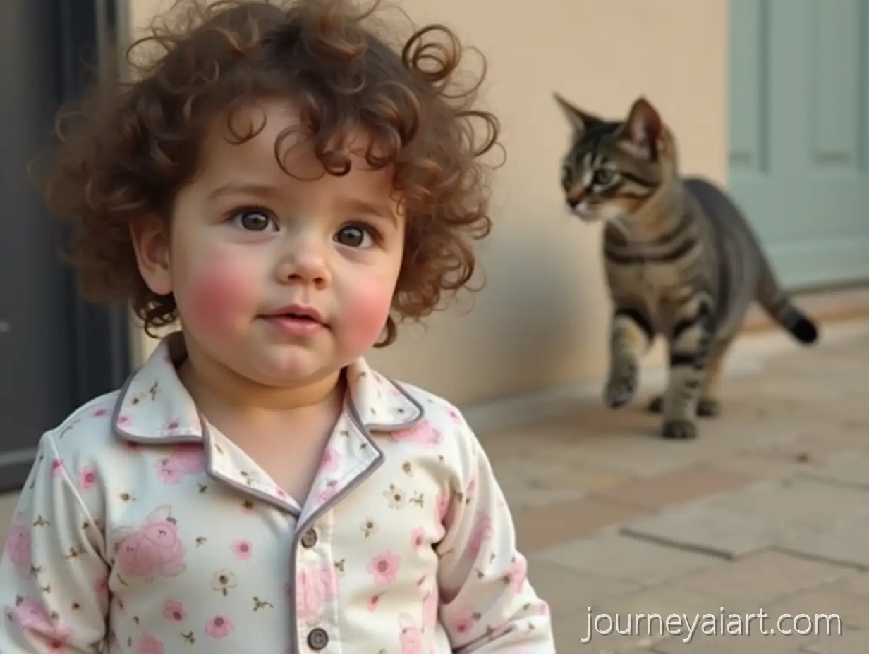 CurAI-Art-Prompt-ExpansionlyHaired-Toddler-Watching-Mother-Cat-Carry-Kitten-Outside