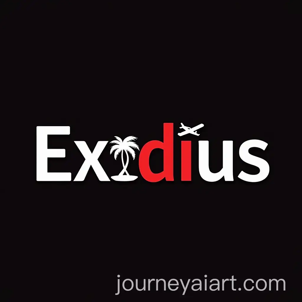 ExodIus-Logo-Design-with-Palm-Trees-Legal-Scales-and-a-Plane