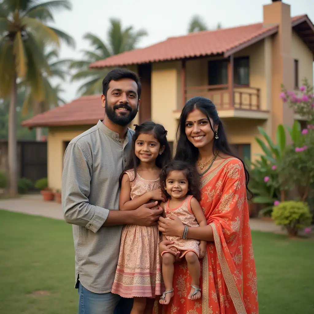 Indian family buying house