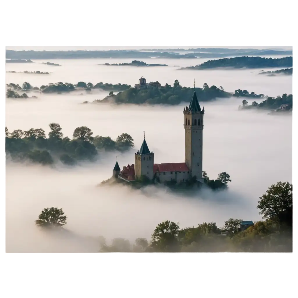 Foggy-Village-Tower-in-Morning-Mist-PNG-Image-HighQuality-Scenic-View