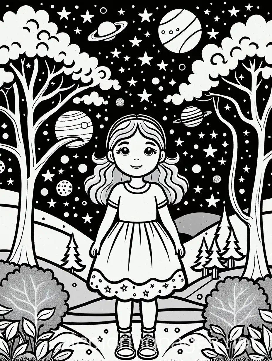 Girl-Gazing-at-Starry-Sky-in-a-Serene-Park-Setting