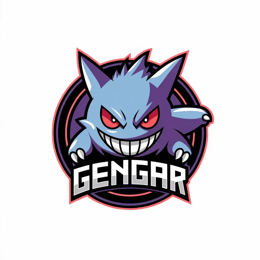 LOGO Design for Gengar Obscure Realistic Vector Version with Round Shape for Internet Industry