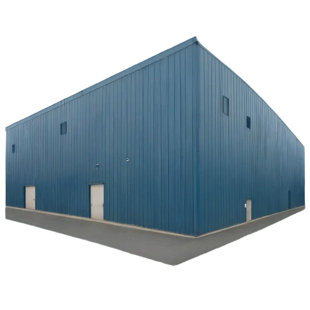 Industrial long building blue colour 