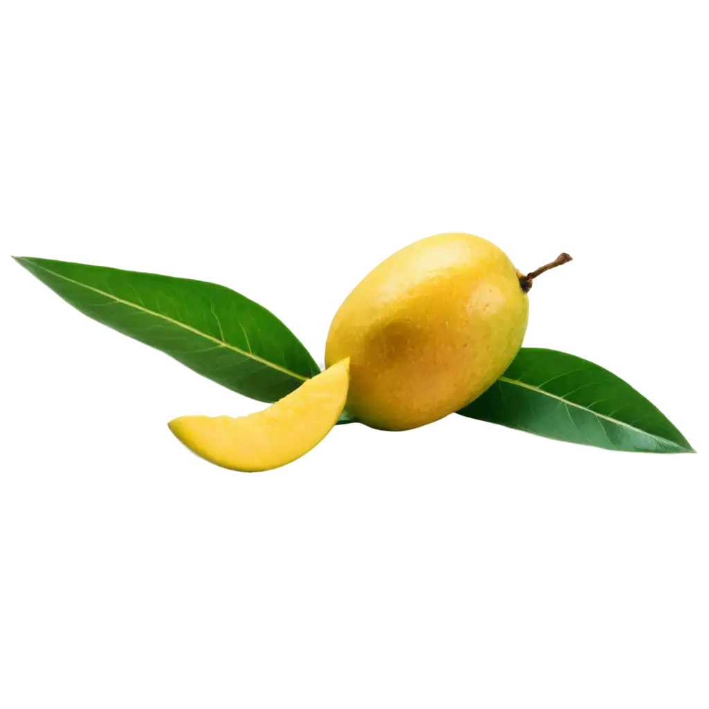 Mango-with-Leaf-PNG-Image-for-HighQuality-VisualPNG-Image-Usage-Analysiss-and-Design-Applications