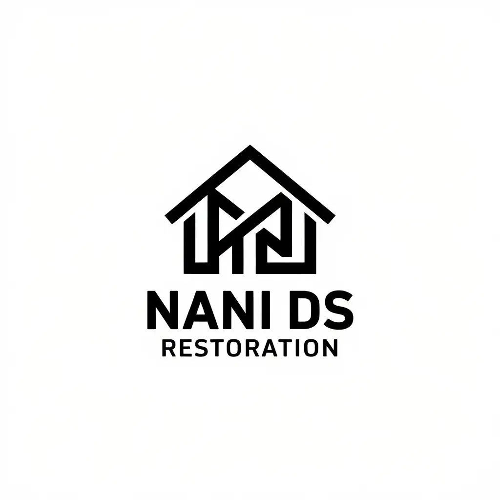 LOGO Design for Nani Ds Restoration Minimalistic House Symbol for Construction Industry