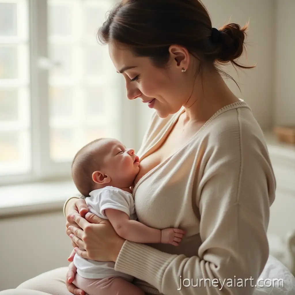 Mother-Breastfeeding-Baby-in-Cozy-Home-Setting