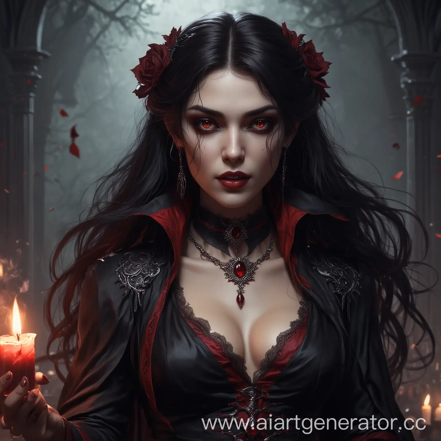 Beautiful-Vampire-Mystic-Woman-in-Dungeons-and-Dragons-Style