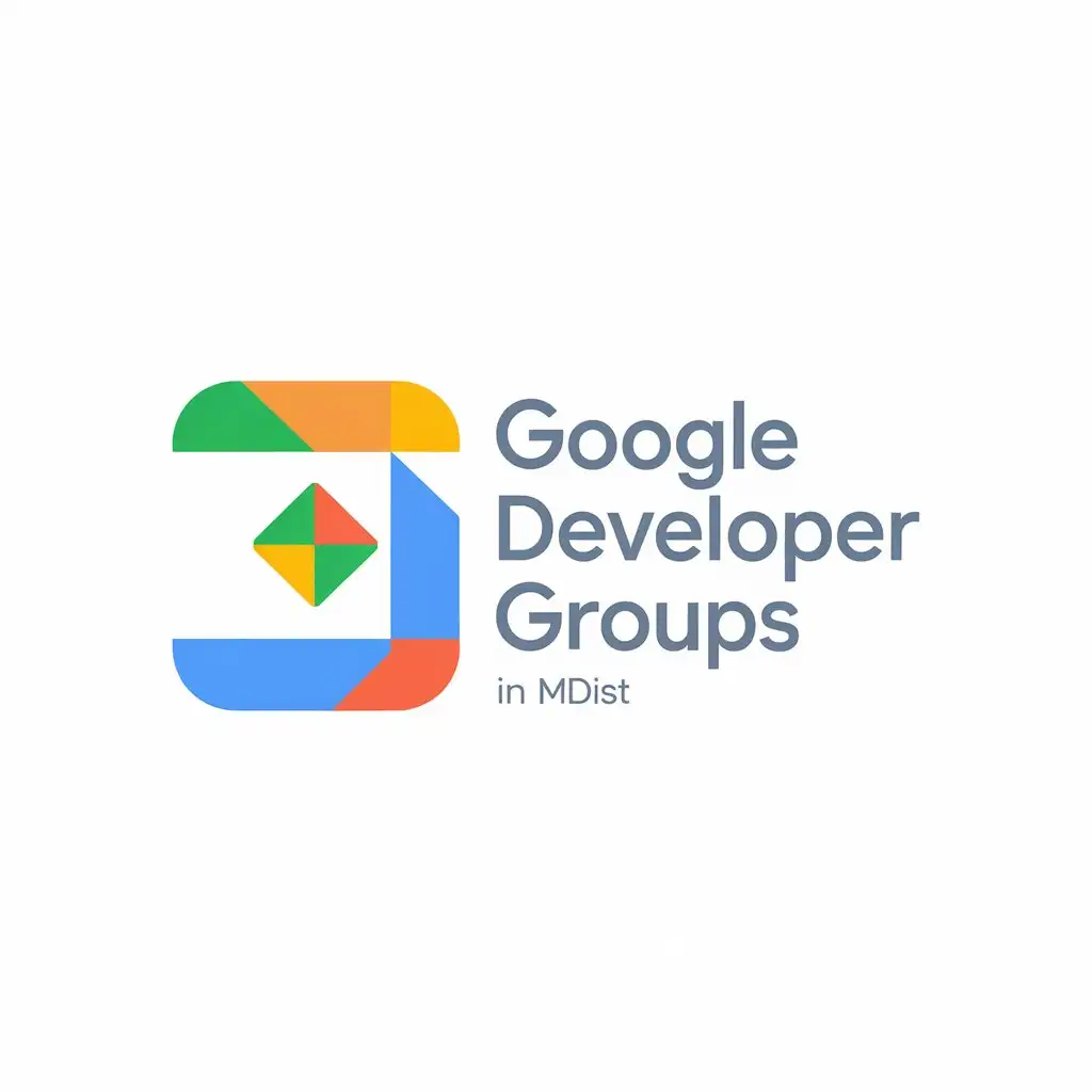 LOGO Design for Google Developer Groups IN MDIST Vector Design with Clear Background and Google Developer Symbol