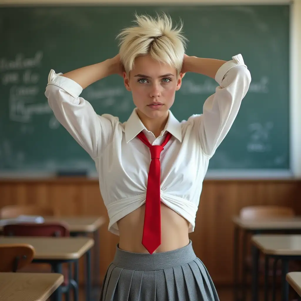 Punk-23YearOld-Girl-in-Classroom-with-Blond-Spiky-Hair-and-Worried-Expression