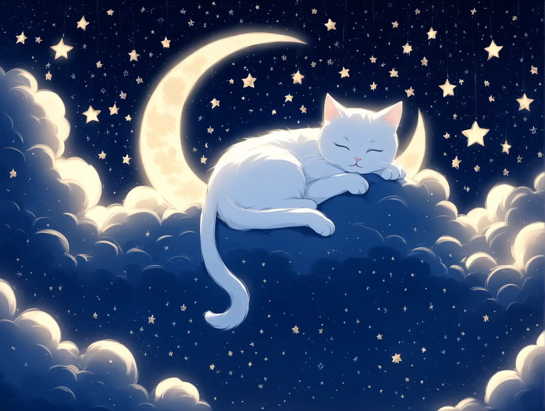 Peaceful-White-Cat-Sleeping-on-a-Fluffy-Cloud-Under-the-Night-Sky