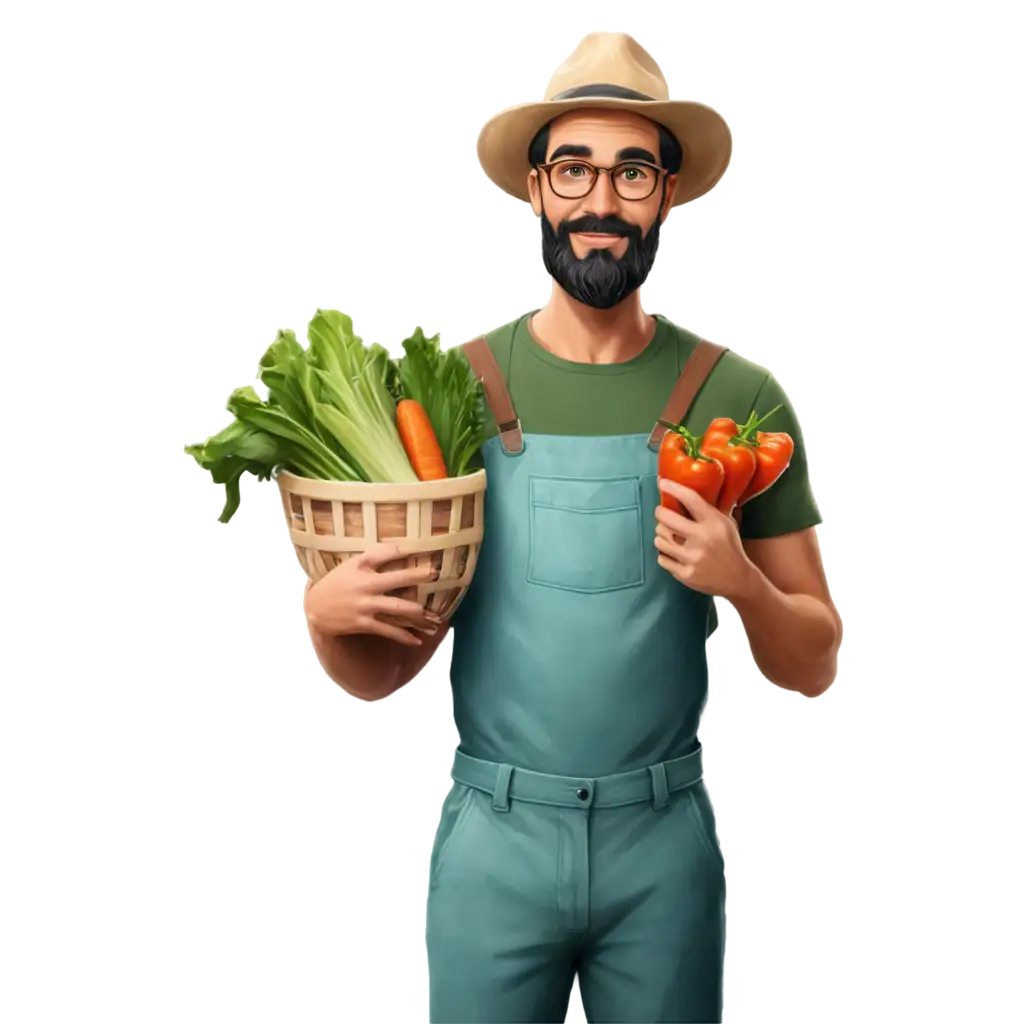 Realistic-Farmer-Hipster-with-Vegetables-in-Hands-PNG-Image