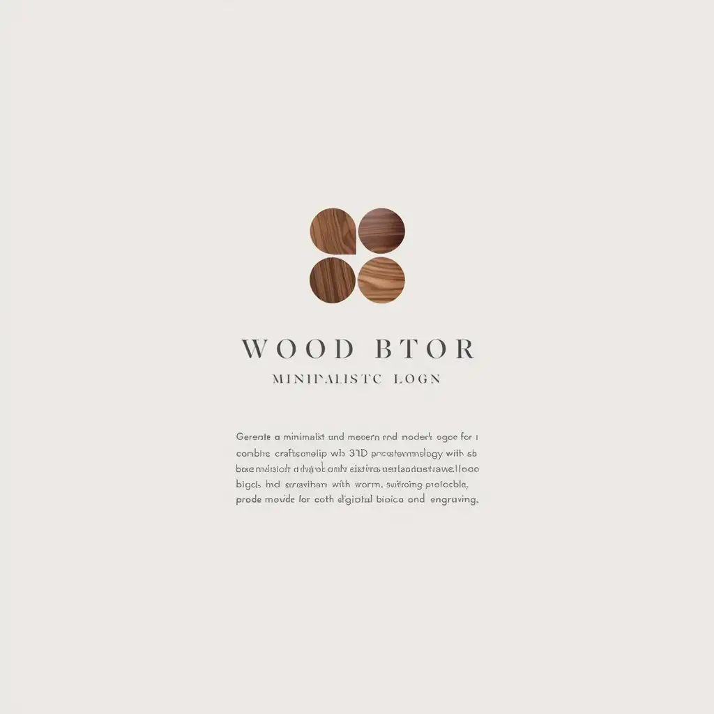 LOGO Design for Brand Combining Wood Craftsmanship and 3D Printing Minimalist Ergonomic Kitchen Utensils with Warm Tones