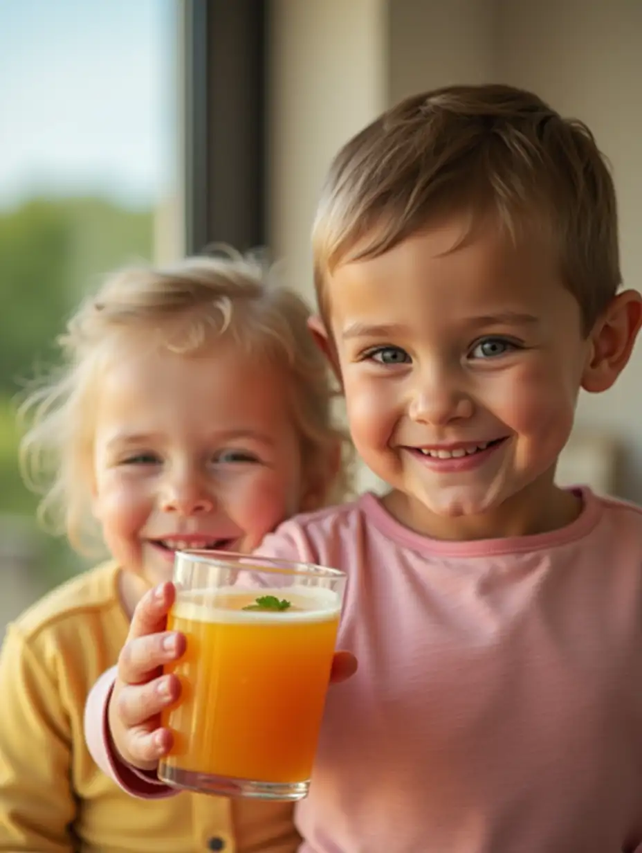 happy family drink juice