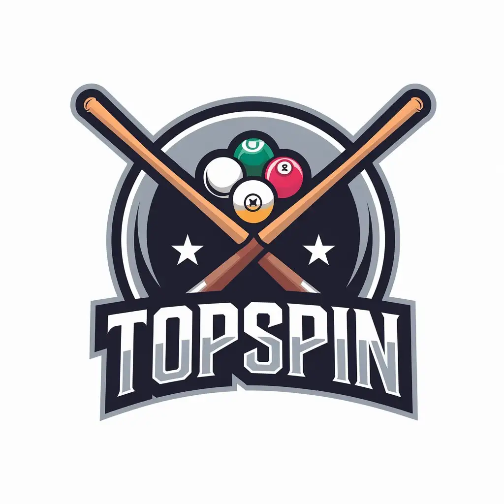 LOGO-Design-for-Topspin-Billiard-Club-Theme-with-Clear-Background