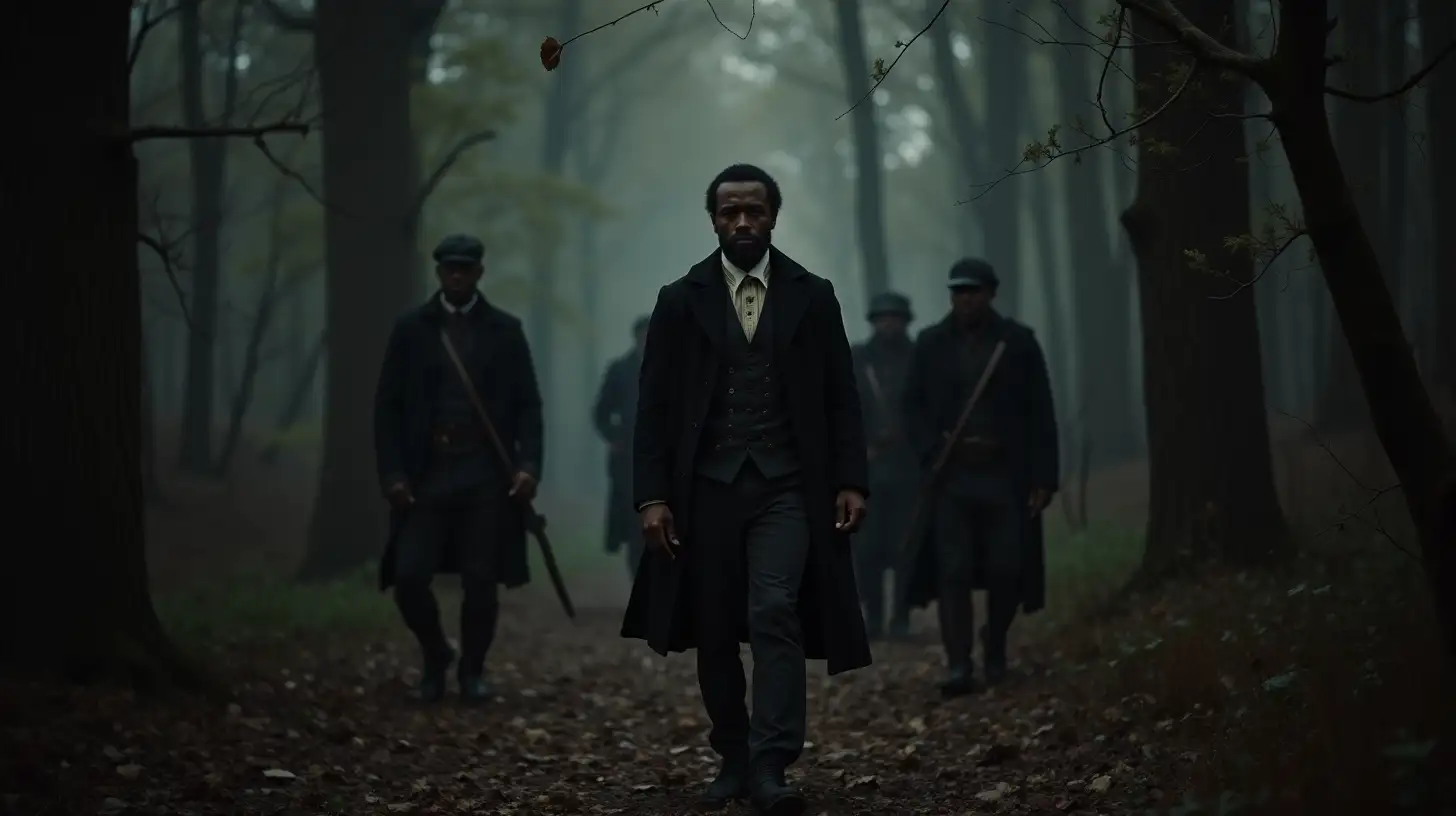 Nat Turner Leading Followers Through Dark Woods 1815