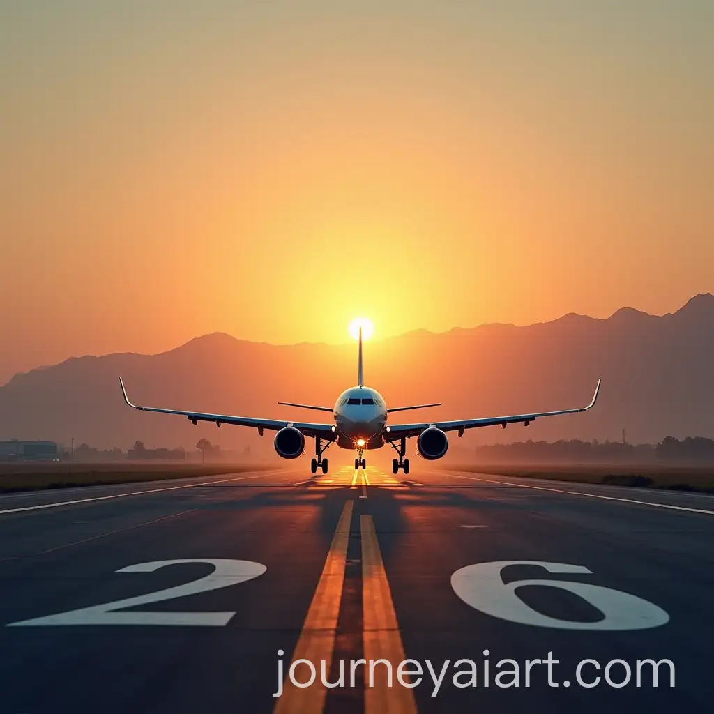 Plane-Taking-Off-onAI-Image-Prompt-Expansion-Runway-with-Rising-Sun-and-Mountain-View