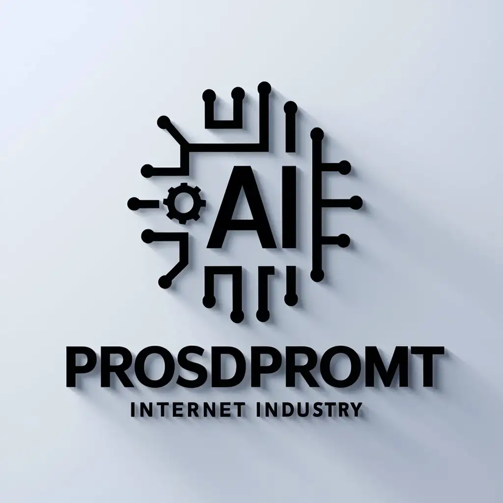 a logo design,with the text "ProSDpromt", main symbol:artificial intelligence,complex,be used in Internet industry,clear background