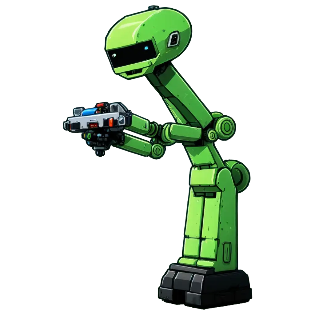 Retro-8Bit-Arcade-Pixel-Art-PNG-of-Robotic-and-Aviation-Elements-with-Neon-Green-and-Black-Outline