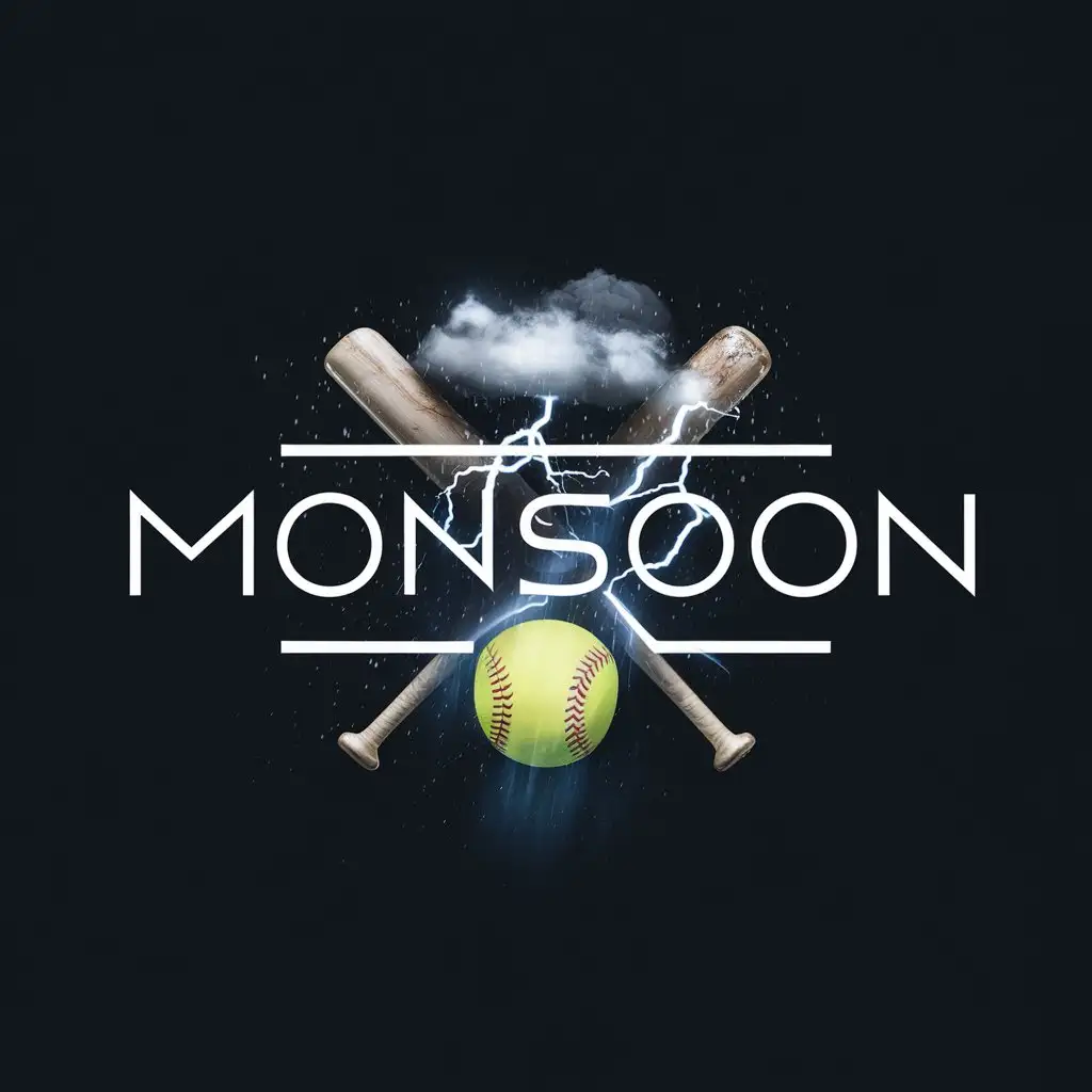 Hyper-Realistic-Monsoon-Softball-Logo-with-Rain-and-Lightning