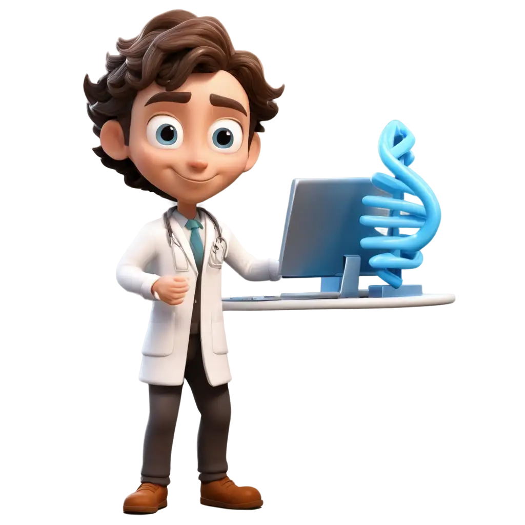 3D-Rendered-Cartoon-Doctor-Using-Python-for-DNA-Structure-Study-PNG-Image