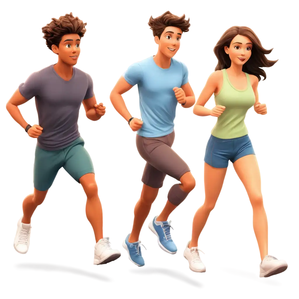 Dynamic-Cartoon-PNG-Image-of-a-Group-of-People-Running-for-Engaging-Visuals