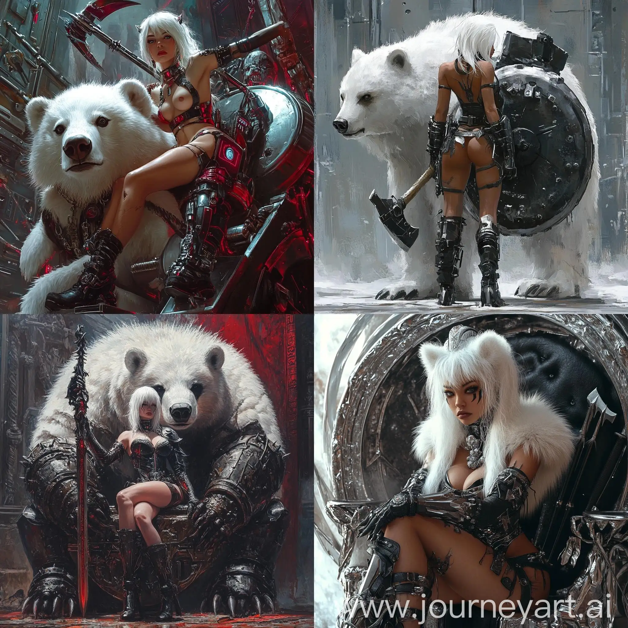 Cyberpunk-Amazon-Warrior-with-Fluffy-Metal-Bear-and-Alien-Aesthetic