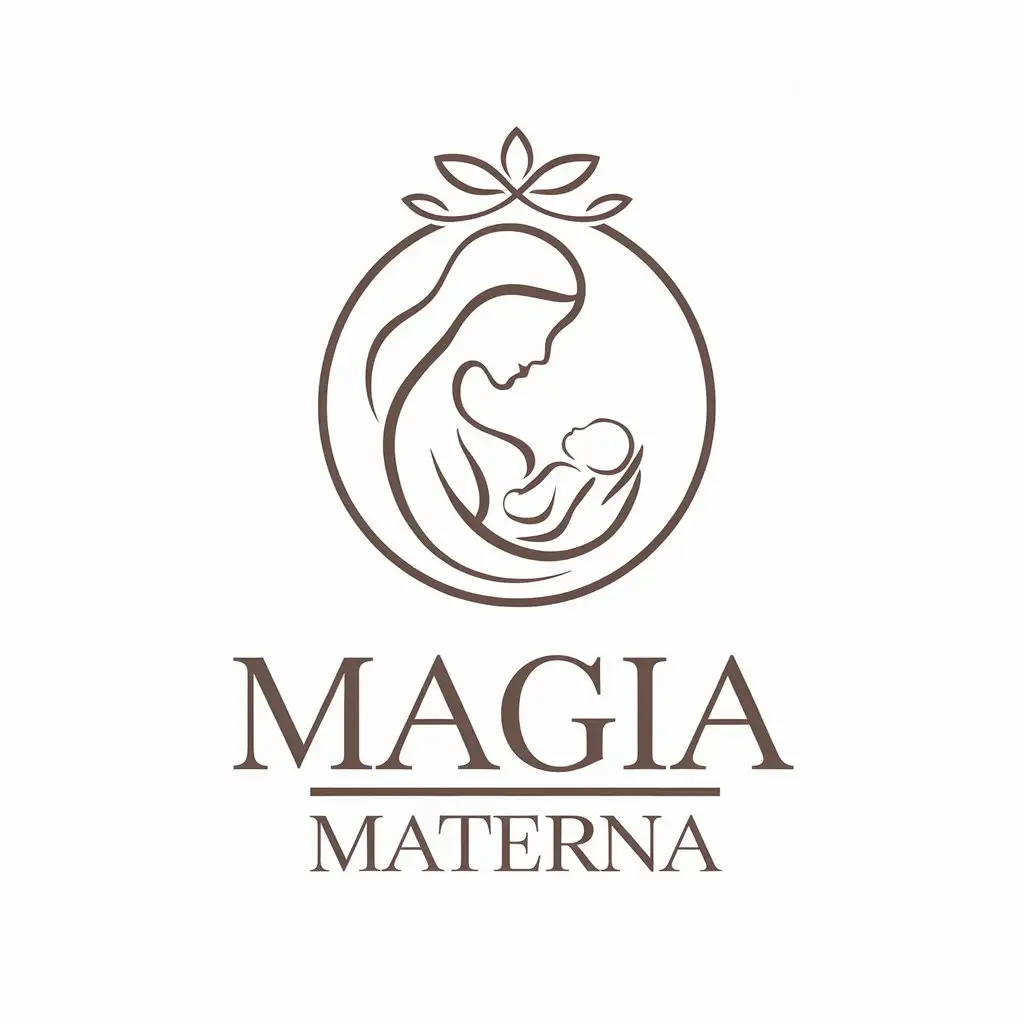 LOGO Design for Magia Materna Minimalistic Mother and Newborn Theme for Beauty Spa