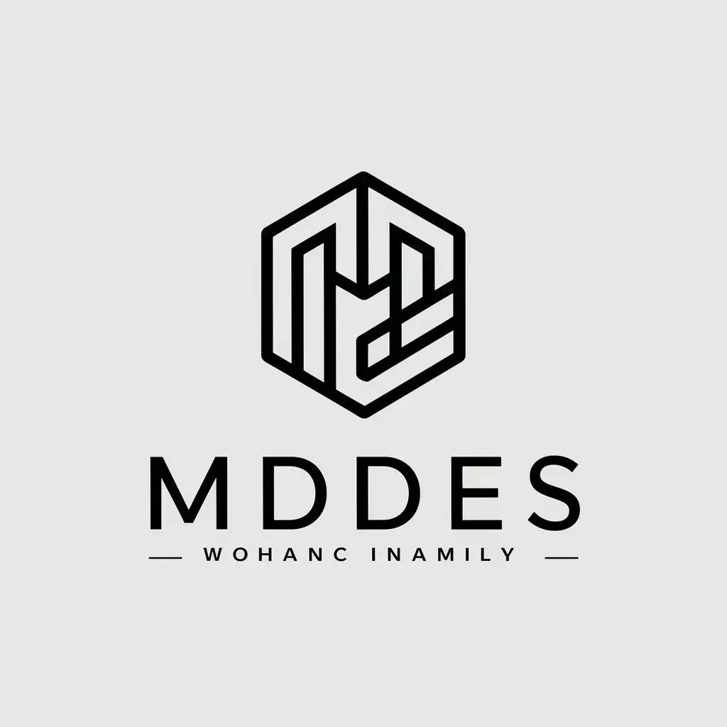 a vector logo design,with the text "MDDES", main symbol:Month,complex,be used in Home Family industry,clear background