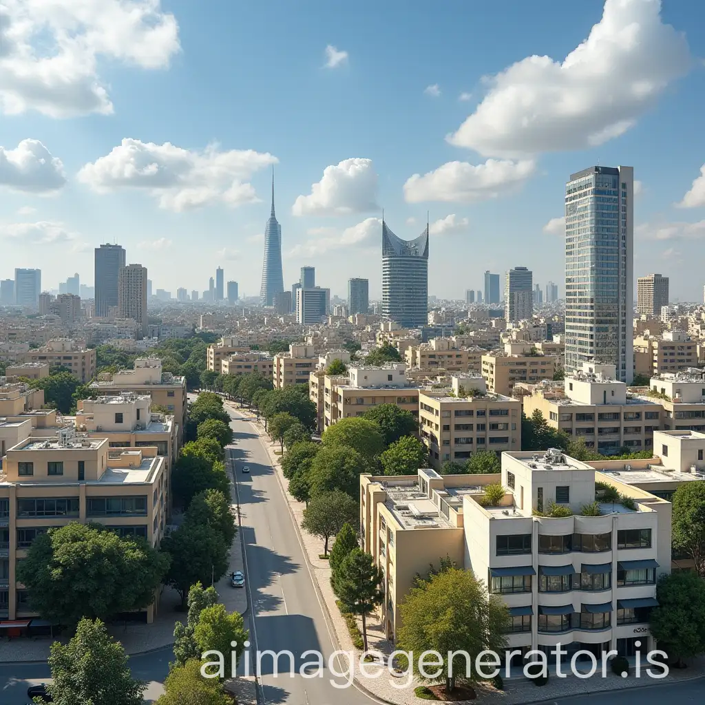 Vibrant-Cityscape-of-Petah-Tikva-at-Sunset