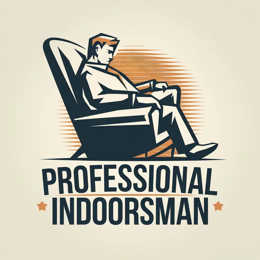 LOGO Design for Professional Indoorsman Man Napping in Chair with Clear Background