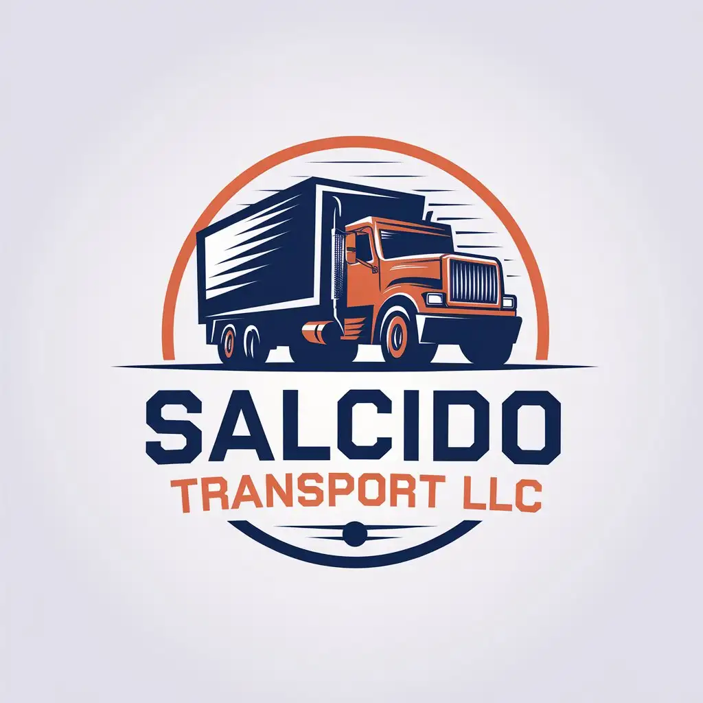 LOGO Design for Salcido Transport LLC Vector with Transport Symbol and Clear Background