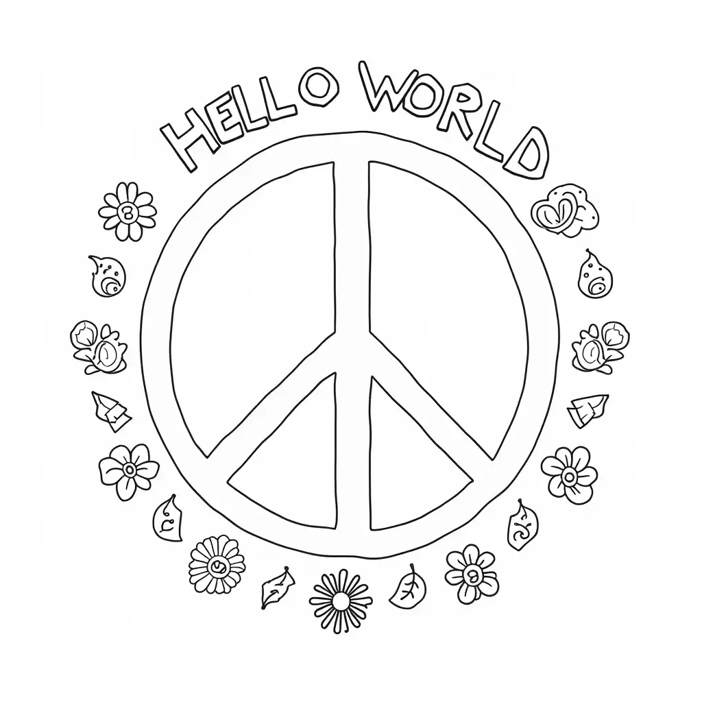 HippieInspired-Black-and-White-Peace-Symbol-with-HELLO-WORLD-and-Decorative-Elements