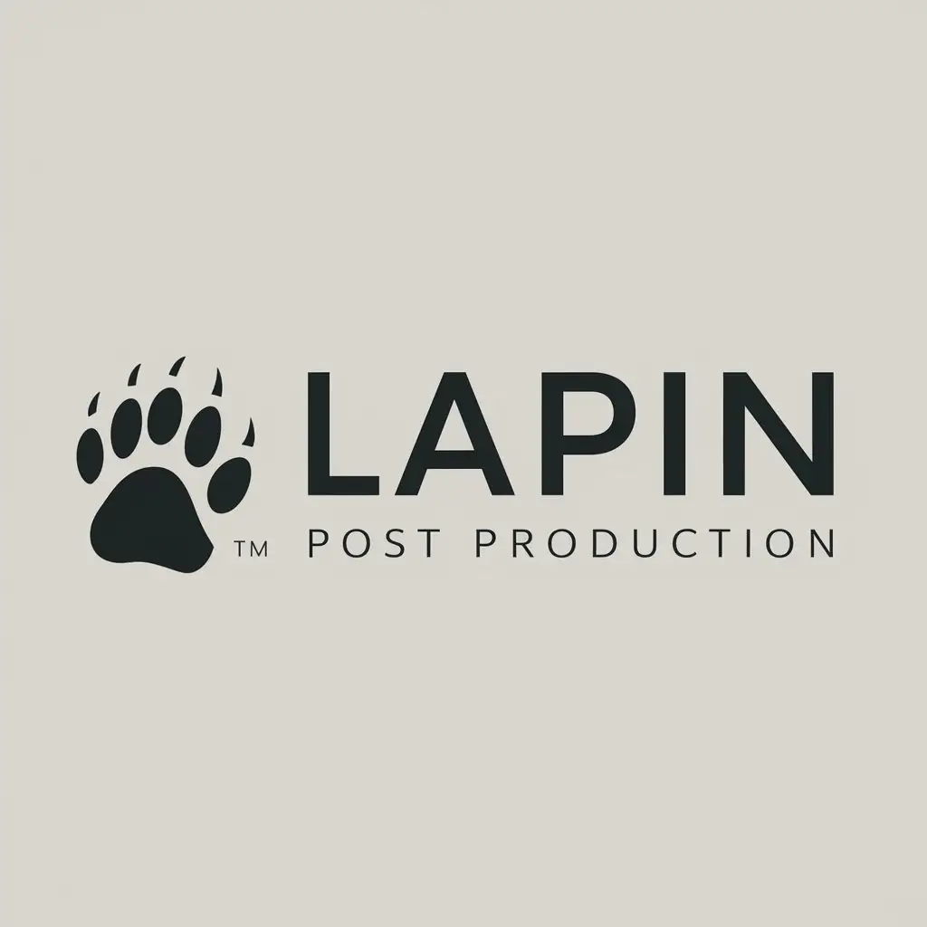 LOGO-Design-for-Lapin-Post-Production-Bear-Paw-Symbol-in-Moderate-Tones