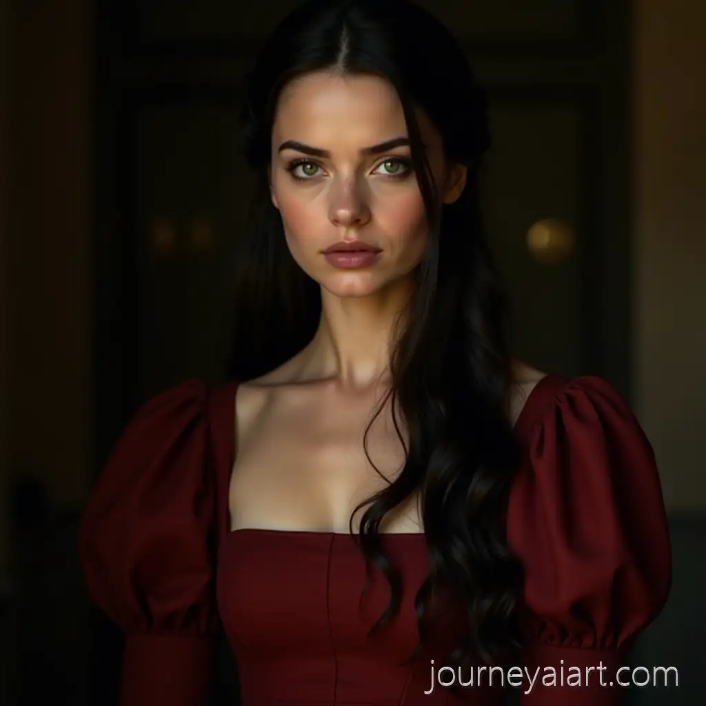 Portrait-of-a-Noblewoman-inCrimson-Gown-Portrait-Crimson-Gown-with-Intense-Gaze