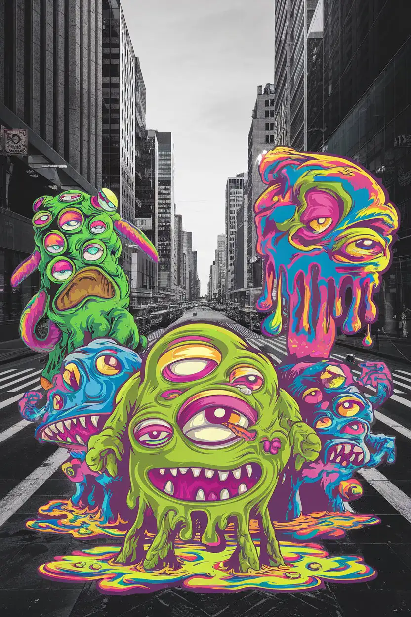 Psychedelic-Monsters-in-Neon-Colors-Cinematic-Photography-with-Trippy-LSD-Effects