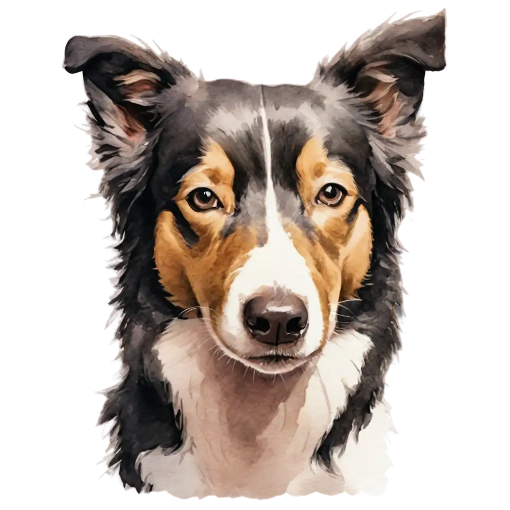 Border-Collie-Watercolor-PNG-Clipart-Stunning-Transparent-Image-for-Creative-Projects